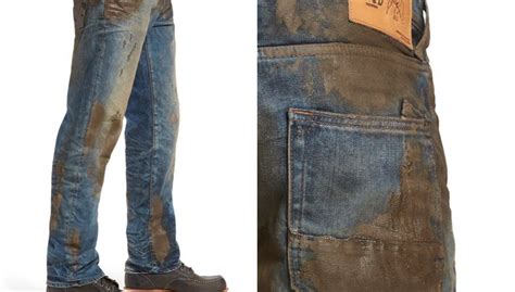 selling clothes with fake mud|dirty mud jeans.